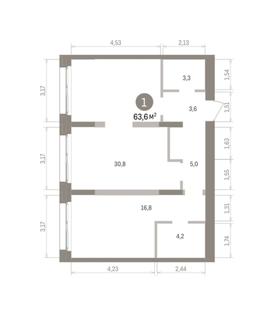 
  Продается 1-комн. квартира 63.56 м², в ЖК Европейский берег, дом 32. Фото 1.