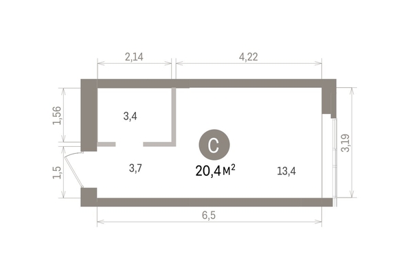 
  Продается студия 20.42 м², в ЖК Европейский берег, дом 32. Фото 1.