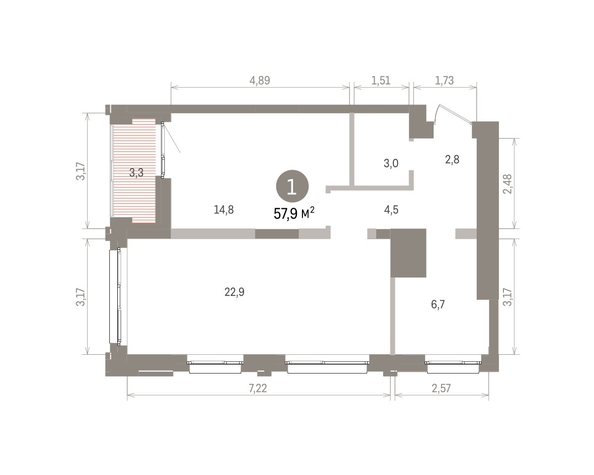 
  Продается 1-комн. квартира 57.85 м², в ЖК Европейский берег, дом 32. Фото 1.