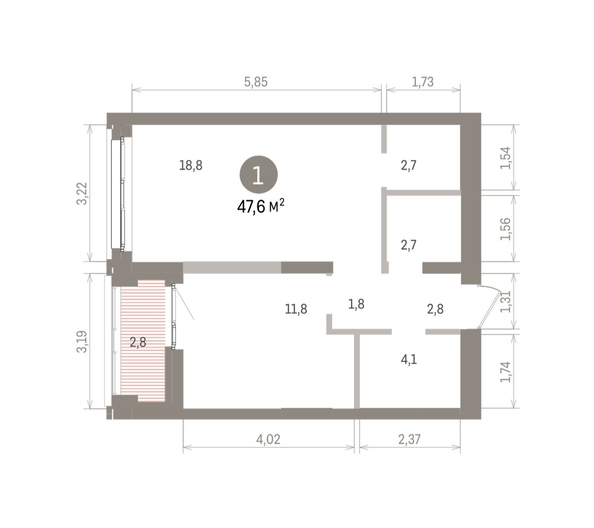
  Продается 1-комн. квартира 47.56 м², в ЖК Европейский берег, дом 32. Фото 1.