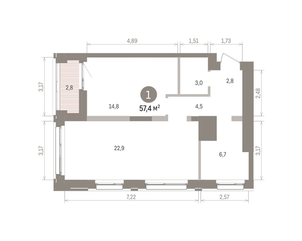
  Продается 1-комн. квартира 57.41 м², в ЖК Европейский берег, дом 32. Фото 1.