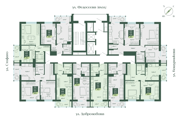 
  Продается 2-комн. квартира 58.81 м², в ЖК Мичурин. Фото 1.