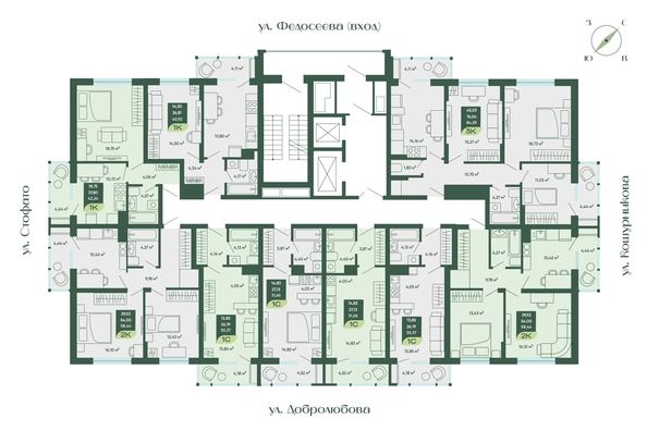 
  Продается 2-комн. квартира 58.44 м², в ЖК Мичурин. Фото 1.