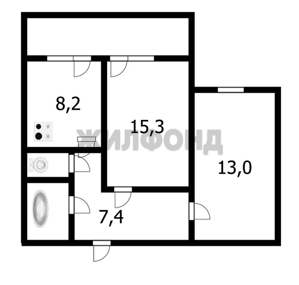 
  Продается 2-комн. квартира 47.1 м². Фото 13.