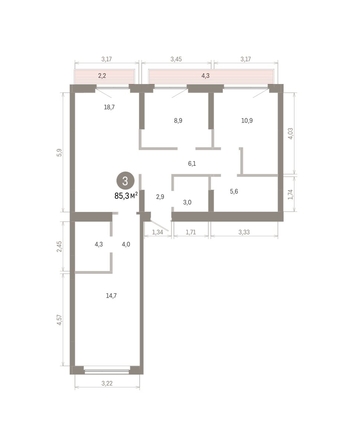 
  Продается 3-комн. квартира 85.29 м², в ЖК Пшеница, 6.1. Фото 1.
