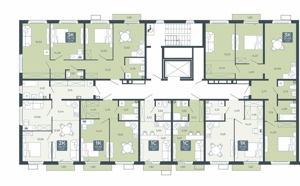 
  Продается 3-комн. квартира 78.79 м², в ЖК Дом в Мичуринском, блок 2. Фото 1.