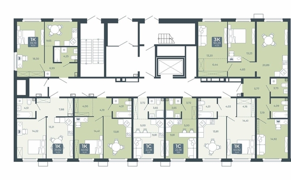 
  Продается 1-комн. квартира 39.19 м², в ЖК Дом в Мичуринском, блок 2. Фото 1.