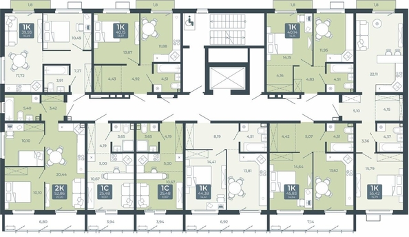 
  Продается 1-комн. квартира 55.42 м², в ЖК Дом в Мичуринском, блок 2. Фото 1.