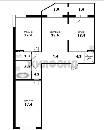 
  Продается 3-комн. квартира 81 м², в ЖК Дом на республиканской. Фото 21.