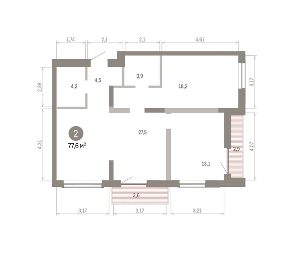 
  Продается 2-комн. квартира 77.58 м², в ЖК Европейский берег, дом 46. Фото 1.