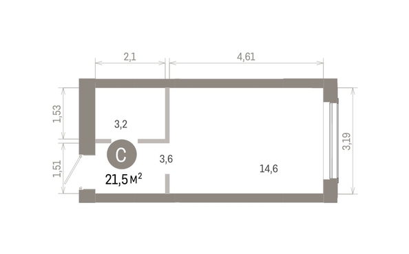 
  Продается студия 21.46 м², в ЖК Европейский берег, дом 46. Фото 1.