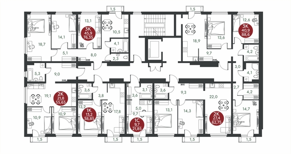
  Продается 2-комн. квартира 62.75 м², в ЖК Скандинавские кварталы, дом 1. Фото 1.