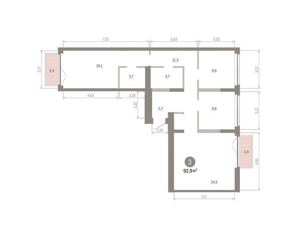 
  Продается 3-комн. квартира 92.94 м², в ЖК Европейский берег, дом 45. Фото 1.
