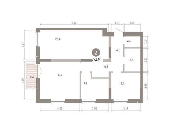 
  Продается 2-комн. квартира 77.09 м², в ЖК Европейский берег, дом 45. Фото 1.