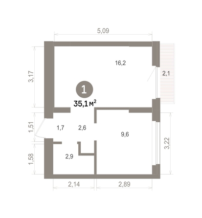 
  Продается 1-комн. квартира 35.05 м², в ЖК Лебедевский квартал, д 1. Фото 1.