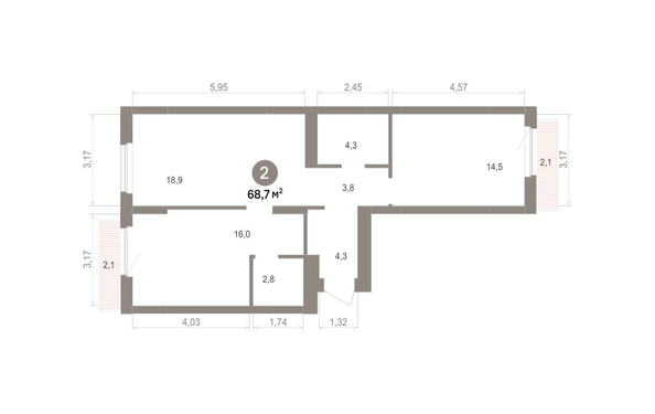 
  Продается 2-комн. квартира 68.7 м², в ЖК Лебедевский квартал, д 1. Фото 1.