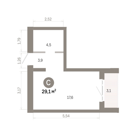 
  Продается студия 29.1 м², в  Квартал Молодость, дом 1. Фото 1.
