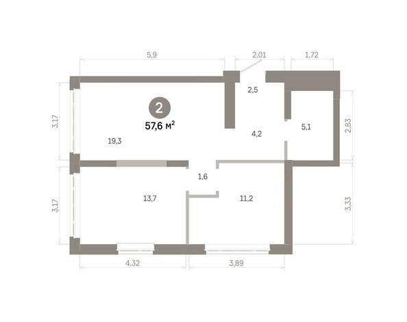 
  Продается 2-комн. квартира 57.62 м², в  Квартал Молодость, дом 1. Фото 1.