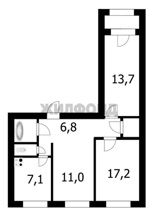 
  Продается 3-комн. квартира 60.6 м². Фото 12.