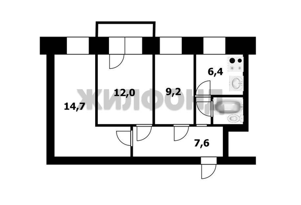 
  Продается 3-комн. квартира 54 м². Фото 16.