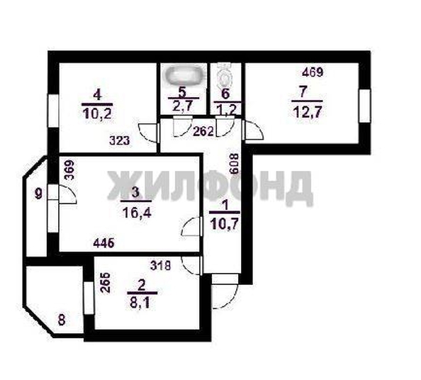 
  Продается 3-комн. квартира 62 м². Фото 9.