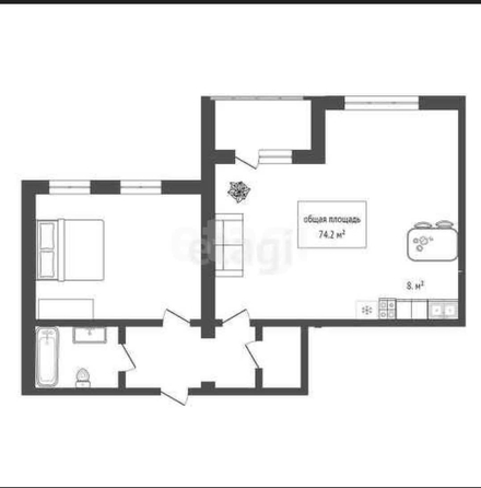 
  Продается 2-комн. квартира 74.2 м². Фото 13.