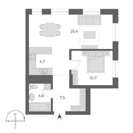 
  Продается 2-комн. квартира 52.6 м², в ЖК ОСКАР, дом 1. Фото 1.