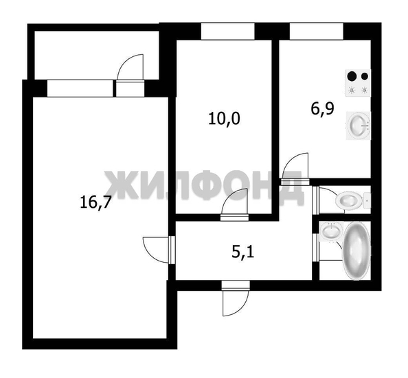 
  Продается 2-комн. квартира 42.8 м². Фото 2.