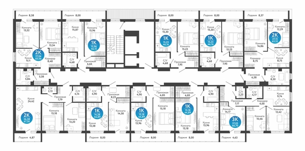 
  Продается 2-комн. квартира 67.3 м², в ЖК Семейный квартал, дом 4. Фото 1.