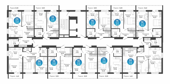 
  Продается 3-комн. квартира 66.83 м², в ЖК Семейный квартал, дом 4. Фото 1.