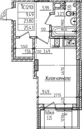 
  Продается студия 23.8 м², в ЖК Возрождение. Фото 1.