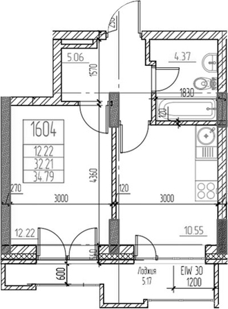 
  Продается 1-комн. квартира 32.2 м², в ЖК Чернышевский, корп 3.3. Фото 1.