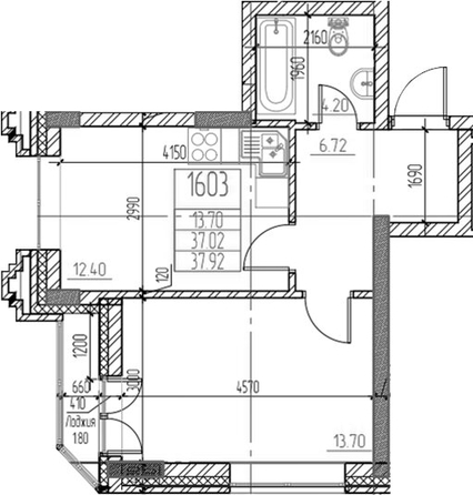
  Продается 1-комн. квартира 37.02 м², в ЖК Чернышевский, корп 3.3. Фото 1.