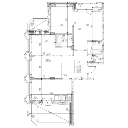
  Продается 3-комн. квартира 98.69 м², в ЖК Чернышевский, корп 3.3. Фото 1.