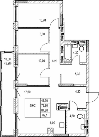 
  Продается 2-комн. квартира 76.9 м², в ЖК Автограф. Фото 1.