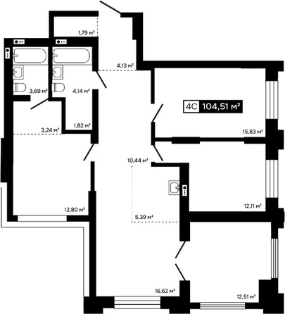 
  Продается 2-комн. квартира 92 м², в ЖК Платина. Фото 1.
