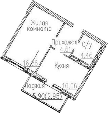 
  Продается 1-комн. квартира 36.89 м², в ЖК Пегас. Фото 1.