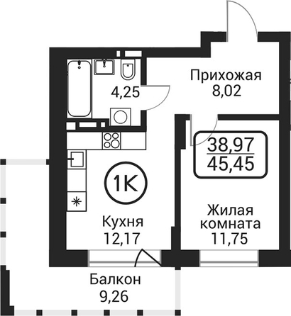 
  Продается 1-комн. квартира 36.21 м², в ЖК Пегас. Фото 1.