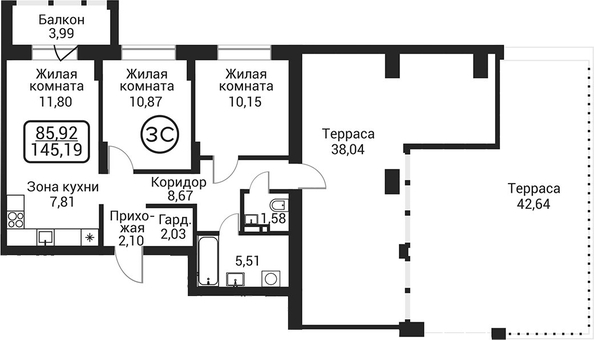 
  Продается 2-комн. квартира 60.52 м², в ЖК Пегас. Фото 1.