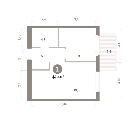 
  Продается 1-комн. квартира 44.36 м², в ЖК Пшеница, дом 5.2. Фото 3.