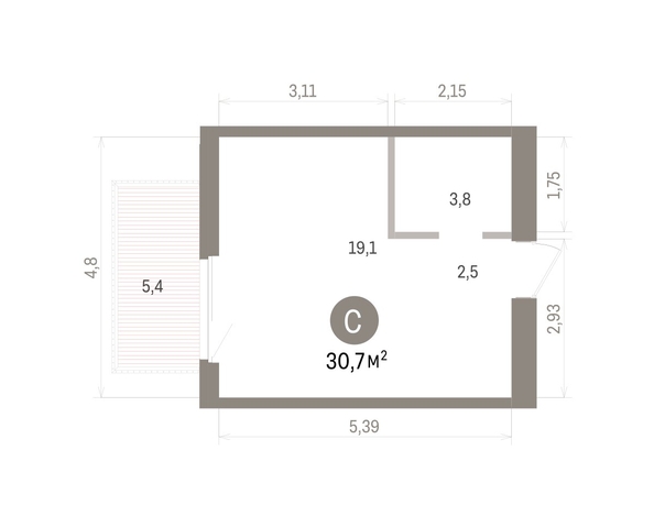 
  Продается студия 30.7 м², в ЖК Пшеница, дом 5.2. Фото 1.