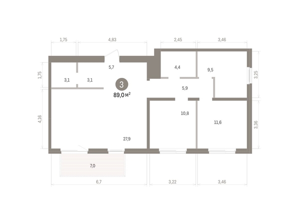 
  Продается 3-комн. квартира 89 м², в ЖК Пшеница, дом 5.2. Фото 4.