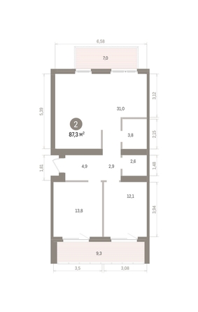 
  Продается 2-комн. квартира 87.25 м², в ЖК Пшеница, дом 5.2. Фото 3.