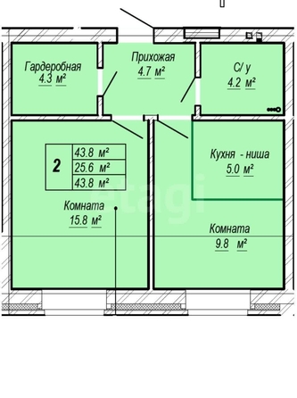 
  Продается 2-комн. квартира 45.6 м², в ЖК Бердские кварталы, дом 2.1. Фото 8.