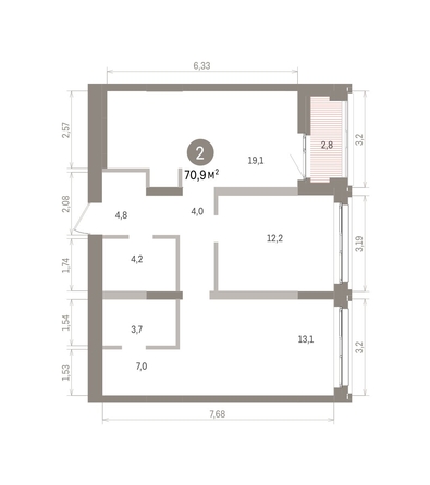 
  Продается 2-комн. квартира 70.9 м², в ЖК Европейский берег, дом 32. Фото 1.