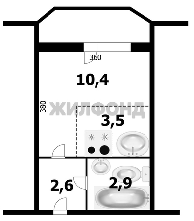 
  Продается студия 19.2 м². Фото 11.