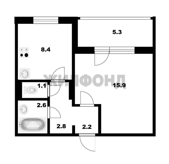 
  Продается 1-комн. квартира 33 м². Фото 12.