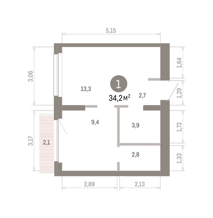 
  Продается 1-комн. квартира 34.2 м², в ЖК Лебедевский квартал, д 1. Фото 1.
