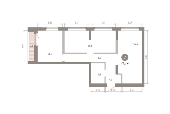 
  Продается 2-комн. квартира 72.29 м², в ЖК Европейский берег, дом 46. Фото 1.