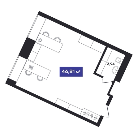 
  Продается универсальное помещение 46.81 м², в АО Гагарин Сити. Фото 1.